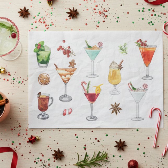 Festliche Cocktails Weihnachten Martini Seidenpapier (Von Creator hochgeladen)