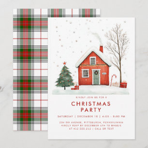Festliche Country Zuhause Christma House Einladung