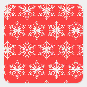 Festliche Decorative Snowflake Sticker. Quadratischer Aufkleber