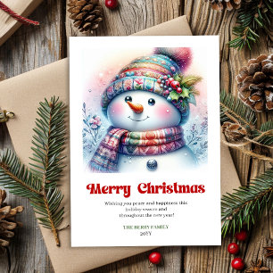 Festliche digitale Weihnachts-Schneemann-Kinder-Gr Feiertagskarte