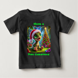 Festliche Dinosaurier Weihnachten Baby T-shirt