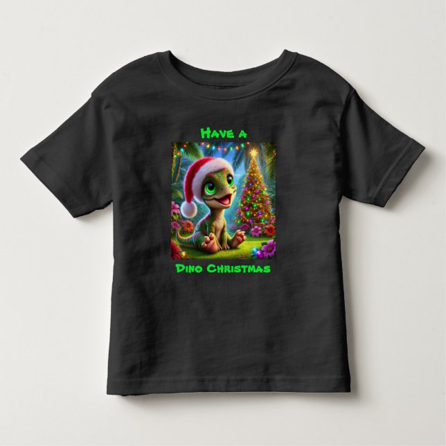 Festliche Dinosaurier Weihnachten Kleinkind T-shirt (Vorderseite)