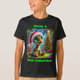 Festliche Dinosaurier Weihnachten T-Shirt