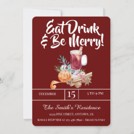 Festliche Drinks Party essen Drink & Sei fröhlich! Einladung