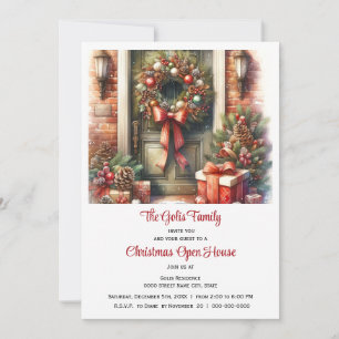 Festliche Eingangstür Weihnachts-Open-House Einladung
