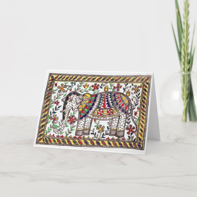Festliche Elefant-Gruß-Karte Karte (Vorderseite)