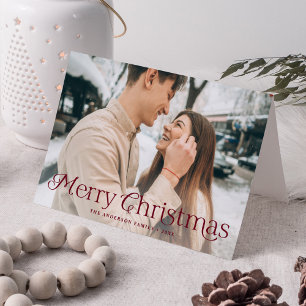 Festliche Elegance Burgundy Frohe Weihnachten Foto