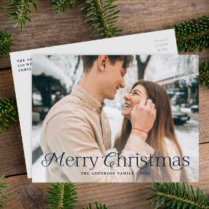 Festliche Eleganz Navy Frohe Weihnachten Foto