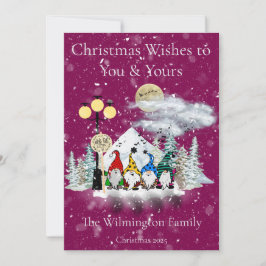 Festliche Elf Quartett Familienfeiertag Weihnachts Karte