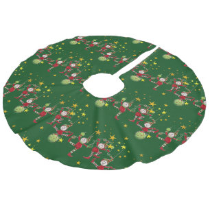 Festliche Elfen WeihnachtsDECOR Leinenimitat Weihnachtsbaumdecke