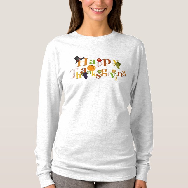 Festliche Erntedank-Text-Entwurfs-Strickjacke T-Shirt (Vorderseite)