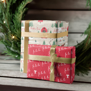 Festliche FALA Vintage Weihnachtsbaumfarm Geschenkpapier Set