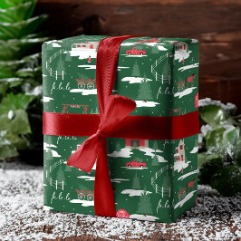 Festliche Fala Vintage Weihnachtsbaumfarm Wrapping Geschenkpapier