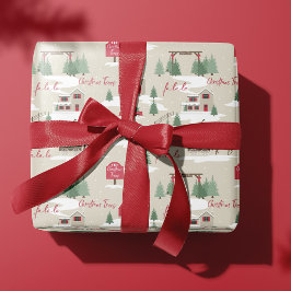 Festliche Fala Vintage Weihnachtsbaumfarm Wrapping Geschenkpapier