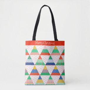 Festliche farbenfrohe Patchwork-Weihnachtsdreiecke