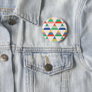 Festliche farbenfrohe Patchwork-Weihnachtsdreiecke Button