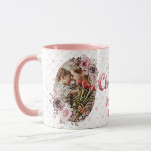 Festliche Farbige Frohe Weihnachten 2 Foto floral Tasse