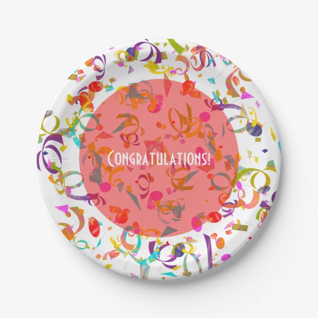 Festliche Feierlichkeiten Colorful Confetti Toss P Pappteller (Vorderseite)