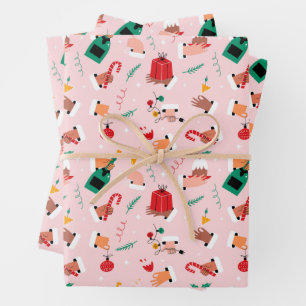 Festliche Feiertage - Muster für Feiertage Geschenkpapier Set