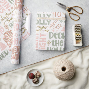 Festliche Feiertags-Sprüche Geschenkpapier