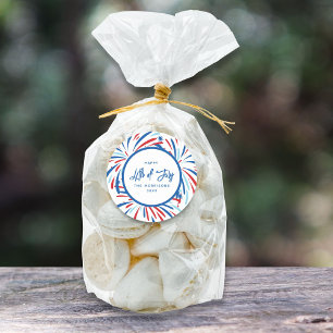 Festliche Feuerwerke Custom 4. Juli Party Runder Aufkleber