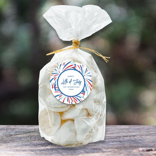 Festliche Feuerwerke Custom 4. Juli Party Runder Aufkleber (Von Creator hochgeladen)