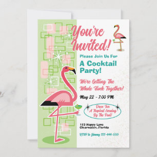 Festliche Flamingo-Party-Einladungen Einladung