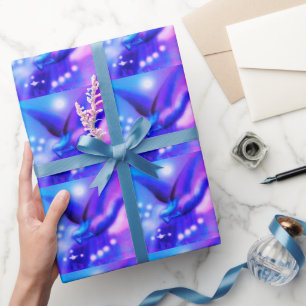 Festliche Fliegengel Geschenkpapier