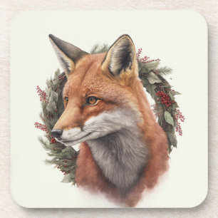 Festliche Fox Winterferien/Weihnachten Untersetzer