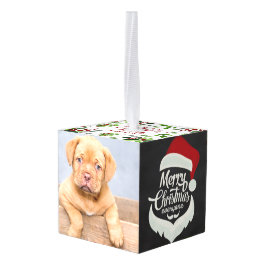 Festliche frohe Weihnachten Würfelornament