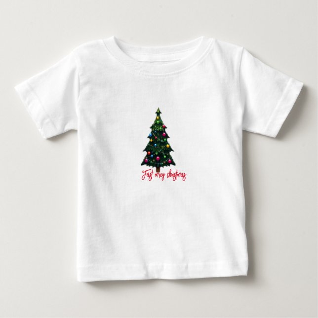 Festliche frohe Weihnachtsbaumen Baby T-shirt (Vorderseite)