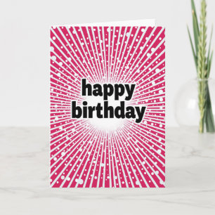 Festliche Fuchsia-Burst-Karte Karte
