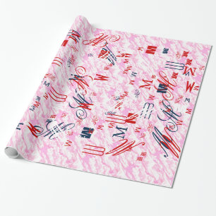 Festliche Fuchsia Rosa Wolken Dekor Geschenkpapier