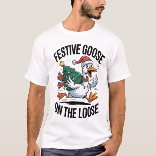 Festliche Gans auf freiem Fuß Lustige Gans T-Shirt