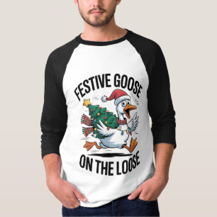 Festliche Gans auf freiem Fuß Lustige Gans  T-Shirt