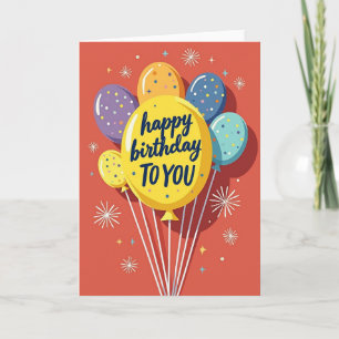 Festliche Geburtstags-Ballon-Konfetti-Karte Karte