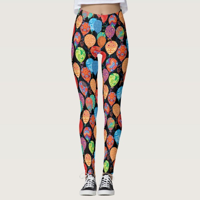 Festliche Geburtstags-Ballone Leggings (Vorderseite)
