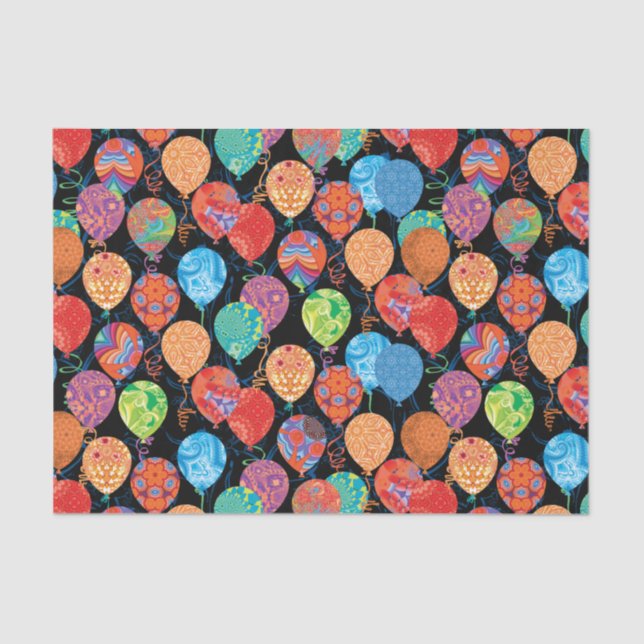 Festliche Geburtstags-Ballone Seidenpapier (Vorderseite)