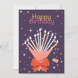 Festliche Geburtstagsfeier Bouquet Candles Celebra Ankündigung