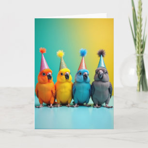 Festliche Geburtstagskarte für Vögel Karte