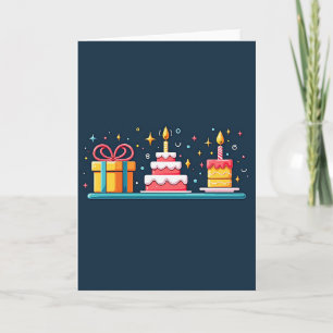 Festliche Geburtstagskarte mit Geschenk Karte