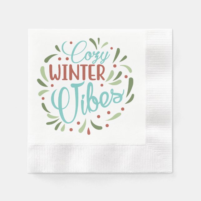 Festliche gemütliche Wintervibes Serviette (Vorderseite)