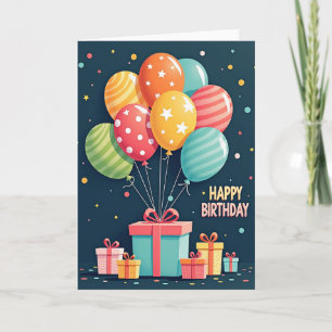 Festliche Geschenkbox-Geburtstagskarte Karte
