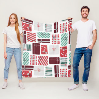 Festliche Geschenkboxen Nahtloses Muster Fleecedecke