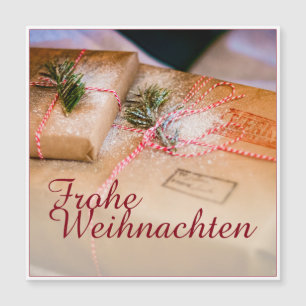 Festliche Geschenke als Weihnachtsmotiv Magnetkarte
