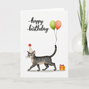 Festliche gestreifte Katzenkarte Karte
