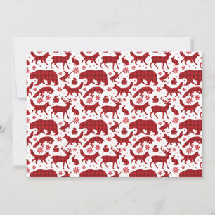 Festliche getigerte Katze Weihnachtsmuster Feiertagskarte
