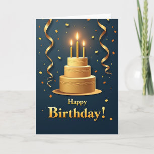 Festliche Goldkuchenkarte Karte