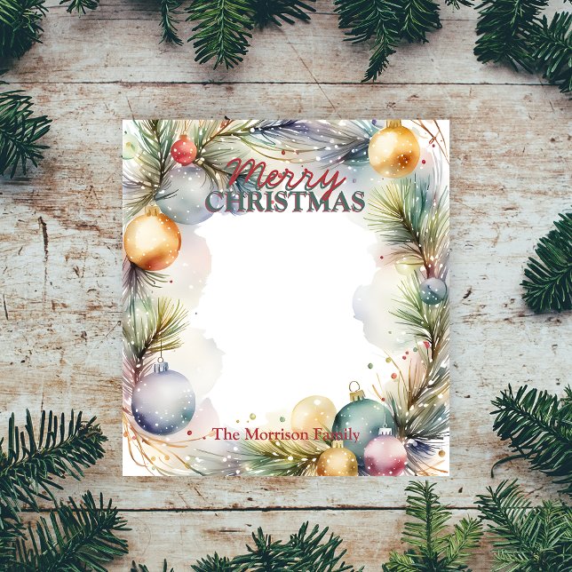 Festliche Grenze der Kiefernzweige Weihnachten Notizblock (Von Creator hochgeladen)