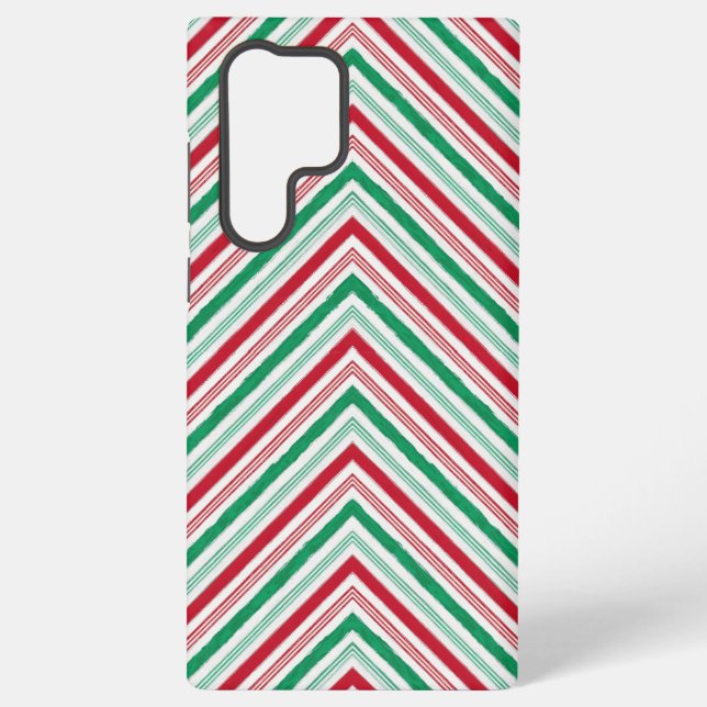 Festliche große Peppermint Candy Cane Stripe Mobil Samsung Galaxy Hülle (Rückseite)